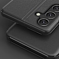 Pikkukuva 3 / 3: Keinonahkainen kotelo jalustalla Samsung Galaxy S25 - Svartille