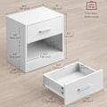 Miniatyrbillede 3 af 3: Sengebord med udtræksskuffe 39x28x41cm - Hvid