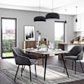 Miniatyrbillede 3 af 6: Lænestol i fløjl - Grå/svart