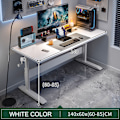 Miniatyrbillede 2 af 2: Ergonomisk højdejusterbart skrivebord 140 cm - hvid