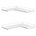 Miniatyrbild 1 av 6: Hörnhylla 2-pack i L-form för väggmontering - Vit