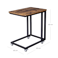 Miniatyrbillede 7 af 7: Sidebord med hjul og industrielt design i brun/svart