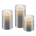 Miniatyrbild 1 av 3: LED-vaxljus i glasbehållare med timerfunktion - 3-pack