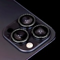 Miniatyrbillede 2 af 2: Hærdet dæksel til kamera til iPhone 16 - Svart/Romb