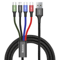 Miniatyrbillede 1 af 2: Baseus 4-i-1 USB-kabel til Lightning, 2x USB-C & microUSB 3,5A