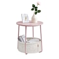 Miniatyrbild 3 av 3: Runt Sängbord med förvaringskorg - Rosa/Vit