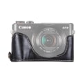 Miniatyrbillede 2 af 6: Underdelsbeskyttelse i PU-læder til Canon G7 X Mark II Sort