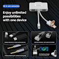 Pikkukuva 5 / 7: Ethernet-sovitin USB-C-, Lightning-, USB- ja MicroUSB-liitännäl