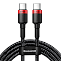 Miniatyrbild 1 av 4: Baseus Cafule PD USB-C - USB-C 100W 5A 2 m Röd/Svart