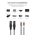 Miniatyrbild 3 av 6: Ljudkabel 2 RCA hane till 2 XLR hane 1,5m