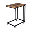 Miniatyrbillede 1 af 7: Sidebord med hjul og industrielt design i brun/svart