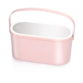 Miniatyrbillede 2 af 4: Bærbart make-up spejl med LED og opbevaring - Pink