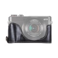 Miniatyrbillede 1 af 6: Underdelsbeskyttelse i PU-læder til Canon G7 X Mark II Sort