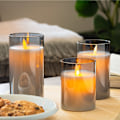 Miniatyrbild 2 av 3: LED-vaxljus i glasbehållare med timerfunktion - 3-pack