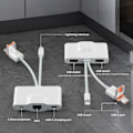 Miniatyrbillede 3 af 7: Ethernet-adapter med USB-C, Lightning, USB og MicroUSB - Alt-i-