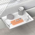 Miniatyrbillede 1 af 2: Hvid sengehylde i ABS-plast - 32 cm