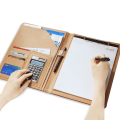 Miniatyrbillede 1 af 8: Dokumentmapp i konstläder - Dokumentportfölj med miniräknare