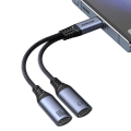 Pikkukuva 2 / 2: Joyroom USB-sovitin USB-C - 2x USB-C - Lataus ja ääni