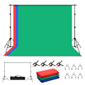 Pikkukuva 1 / 7: PULUZ Studio taustakangas telineellä 2x3m - Punainen / Sininen