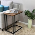 Miniatyrbild 3 av 7: Sidobord med hjul och industriell design i brun/svart
