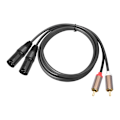 Miniatyrbild 1 av 6: Ljudkabel 2 RCA hane till 2 XLR hane 1,5m