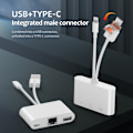 Miniatyrbillede 2 af 8: Ethernet-adapter med USB-C, Lightning og USB - Plug and play me