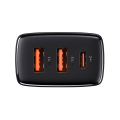 Miniatyrbillede 3 af 3: Baseus Væglader 2xUSB, 1XUSB-C 30W 3A - Sort