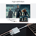 Miniatyrbillede 7 af 7: USB 3.1 Type-C-han til USB-C, HDMI og USB 3.0-hun-adapter - und