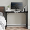 Miniatyrbillede 5 af 6: sort skrivebord med metalramme - 100 x 50 x 75 cm