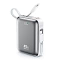 BWOO Powerbank 45W 10000 mAh med USB-C- och Lightningkabel - Grå