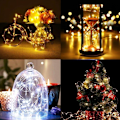 Miniatyrbillede 9 af 9: Lyskæde / Led-kæde 10meter - 100st varmt hvide pærer