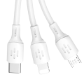 Miniatyrbillede 2 af 2: Dudao 3-i-1 USB-kabel - USB-C / microUSB / Lightning 6A 1,2m -
