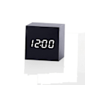 Miniatyrbild 1 av 4: Väckarklocka i trä med LED skärm - Svart / Vit