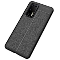 Miniatyrbild 2 av 5: Huawei P40 - Litchi Textur Skal - Svart Black Svart