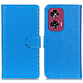 Miniatyrbild 1 av 6: Motorola Edge 50 Fusion 5G Litchi Läder Fodral Blå