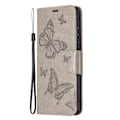 Miniatyrbild 2 av 5: Samsung Galaxy A22 5G - Butterfly Läder Fodral - Grå grå