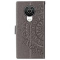Miniatyrbild 3 av 6: Nokia G10 / G20 Fodral Tryckt Mandala Läder Grå