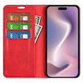 Miniatyrbild 2 av 6: iPhone 16 Pro Fodral Flip Läder Röd