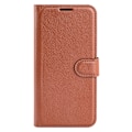 Miniatyrbild 5 av 6: Samsung Galaxy S25 Plus Fodral Litchi Läder Brun