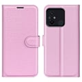 Miniatyrbild 1 av 6: Xiaomi Redmi 12C 4G Fodral Litchi Läder Ljus Rosa