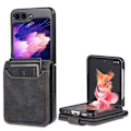 Miniatyrbild 1 av 6: AZNS Galaxy Z Flip 6 Fodral Läder Svart