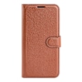 Miniatyrbild 5 av 6: iPhone 16e Fodral Litchi Läder Brun