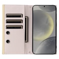 Miniatyrbild 2 av 6: Samsung Galaxy S25 Plus Fodral Rhombus Läder Beige
