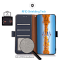 Miniatyrbild 2 av 6: KHAZNEH Xiaomi 14 Ultra Fodral RFID Litchi Äkta Läder Blå