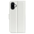 Miniatyrbild 6 av 6: iPhone 16 Plus Fodral Litchi Läder Vit