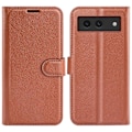 Miniatyrbild 1 av 6: Google Pixel 8A Litchi Läder Fodral Brun