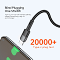 Miniatyrbild 5 av 5: ESSAGER 1m 60W PD USB-C - USB-C Laddningskabel Svart