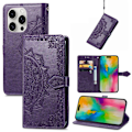 Miniatyrbild 6 av 6: iPhone 16 Pro Fodral Mandala Läder Lila