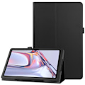 Miniatyrbild 1 av 5: Samsung Galaxy Tab A7 10.4 Fodral Litchi Läder Svart Black Svart