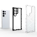 Miniatyrbild 5 av 6: Galaxy S24 Ultra Skal Honeycomb Shockproof Hybrid Grå